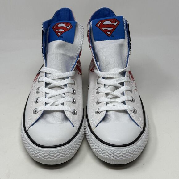 Converse All Star Hi DC Comics Superman Shoes Mens 8 Womens 10 White Red Graphic - Picture 7 of 15